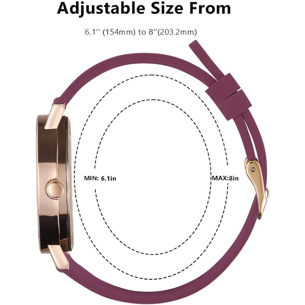 Women's Smoke Violet Analog Silicone Band  Read Dial Stylish Comfortable Watch - Picture 4 of 7